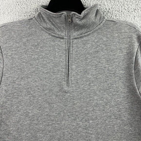 Revtown 1/4 Zip Fleece Pullover Mens Medium Gray Mock Neck Comfort Minimalist - Picture 4 of 16